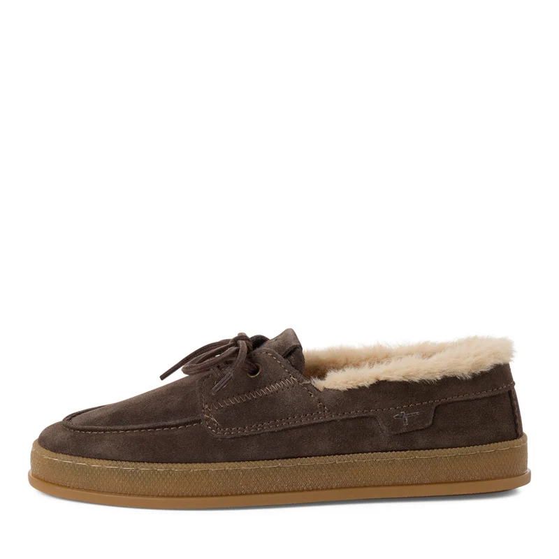 Mokassin-Slipper mit Fellfutter