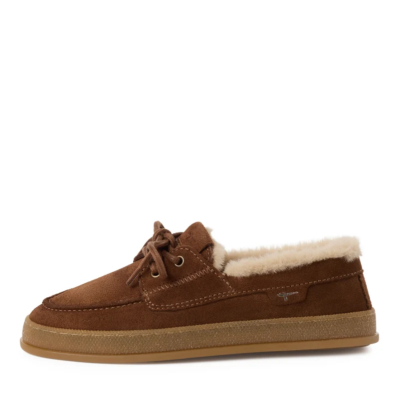 Mokassin-Slipper mit Fellfutter