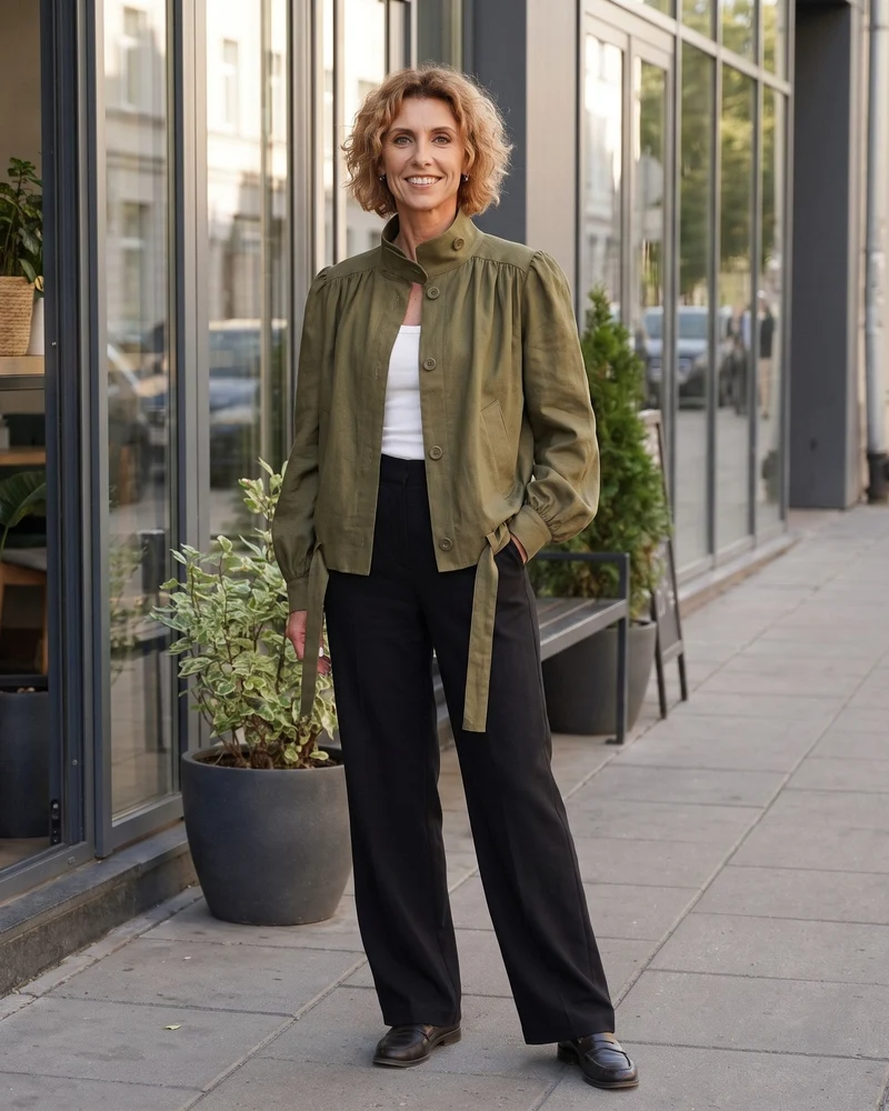ANA – Linen Blend Belted Jacket