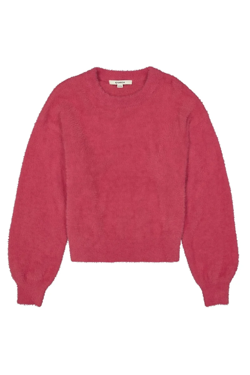 Flauschiger Pullover mit rundem Ausschnitt