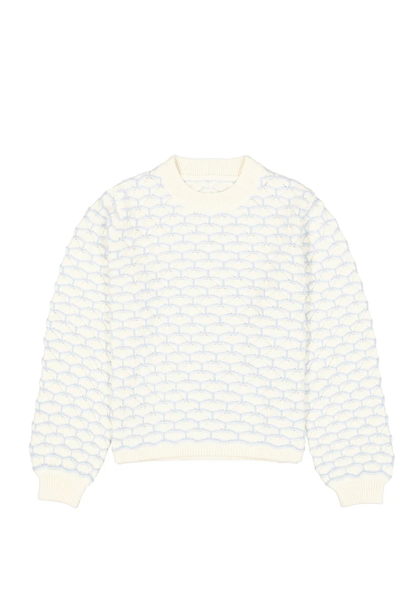 Strukturierter Pullover mit rundem Ausschnitt