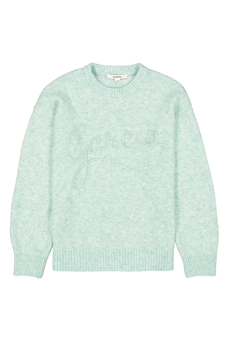 Pullover mit bestickten Textdruck