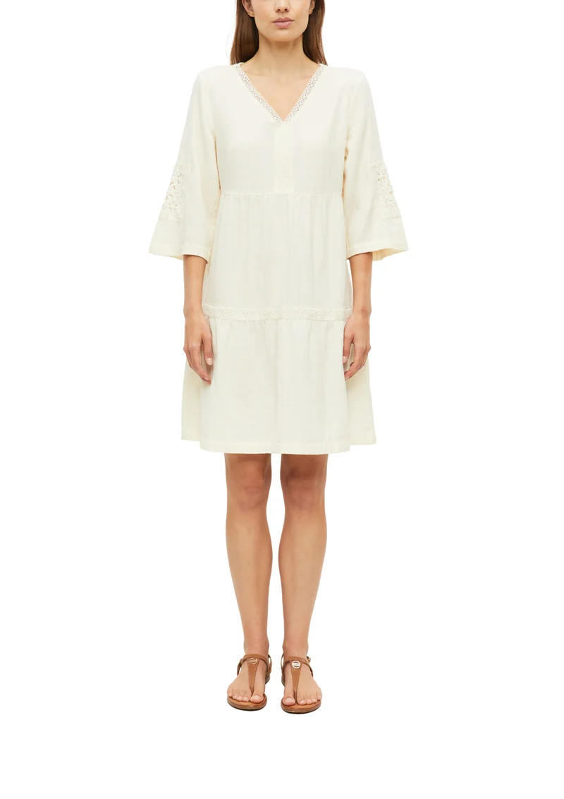 Musselin-Kleid mit Spitzendetails