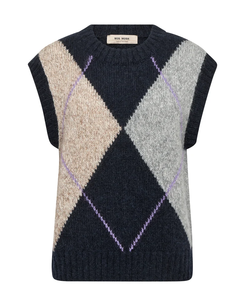 MMJENNINE Strickweste mit Argyle-Muster