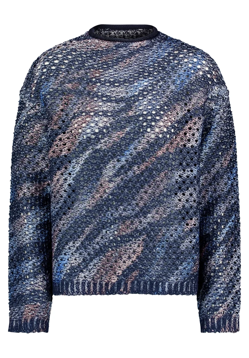 Strickpullover mit Animal-Muster und Stehkragen