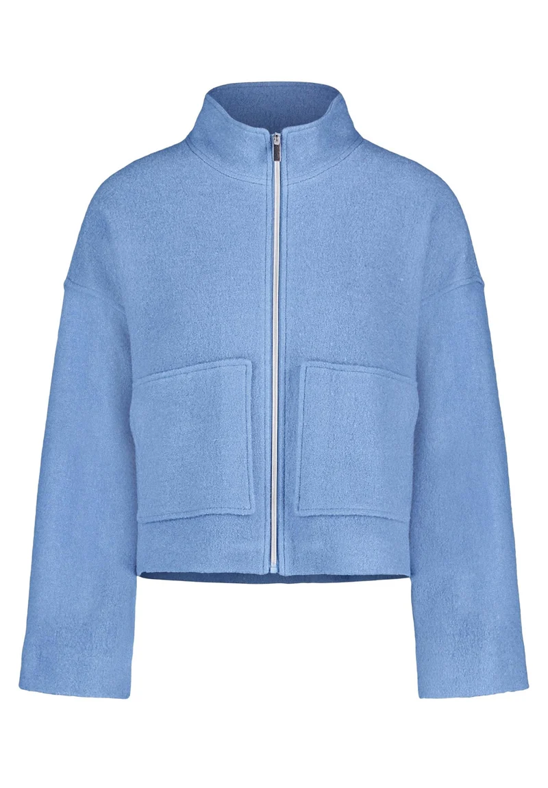 Blazer-Jacke mit Reißverschluss und Stehkragen