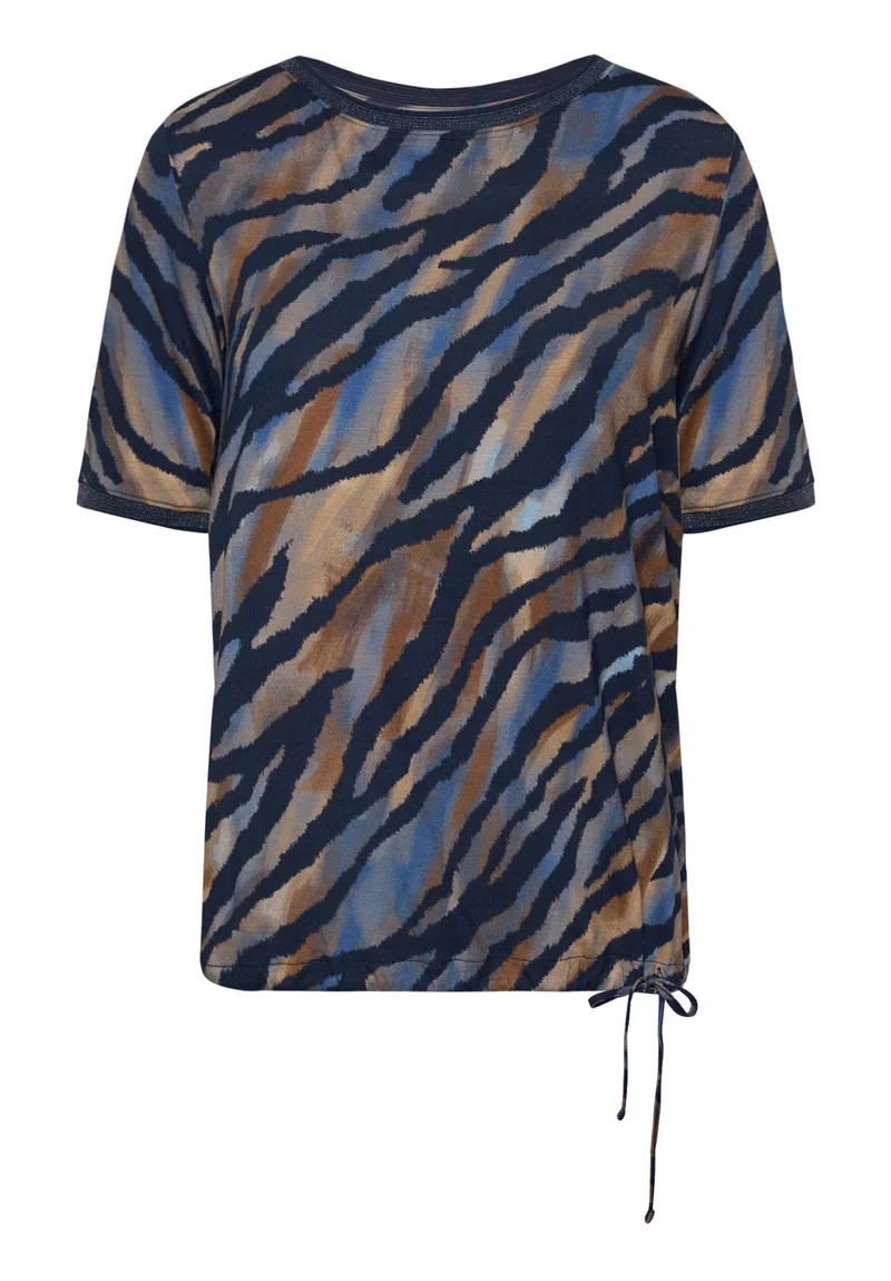 T-Shirt mit Animal-Print und Tunnelzug