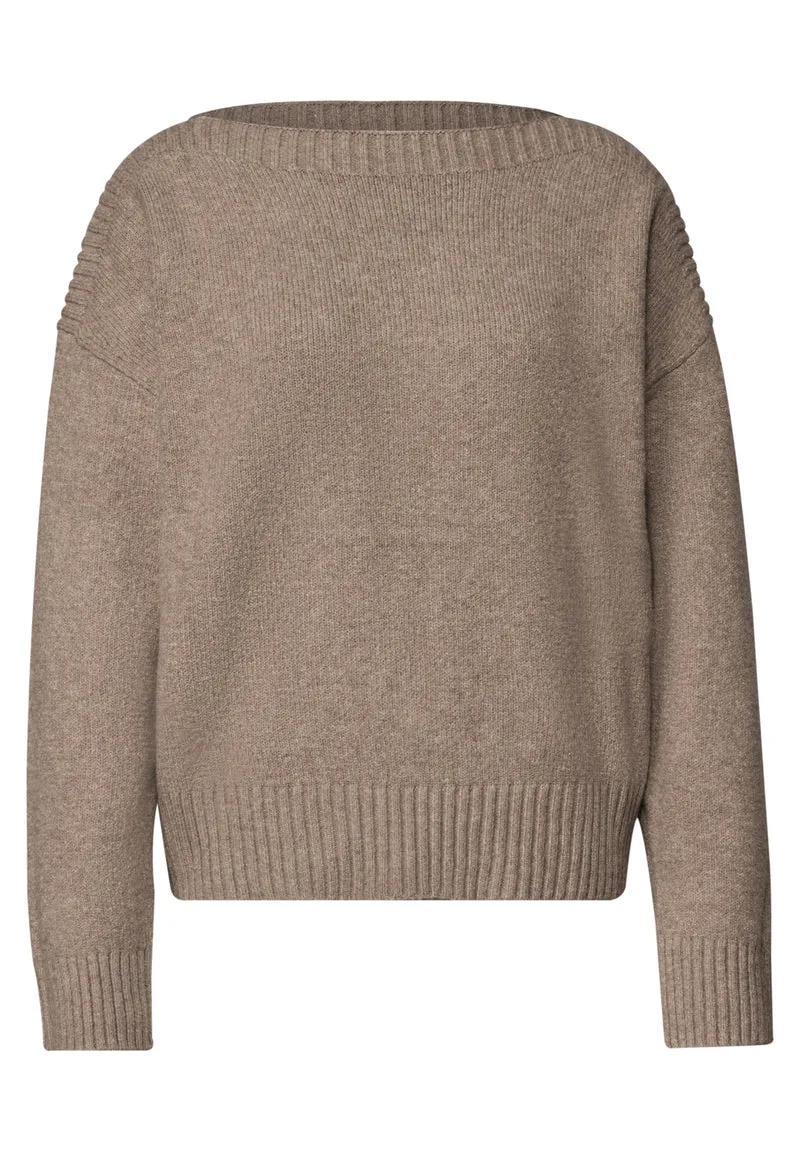 Langarm Pullover mit Boat Neck