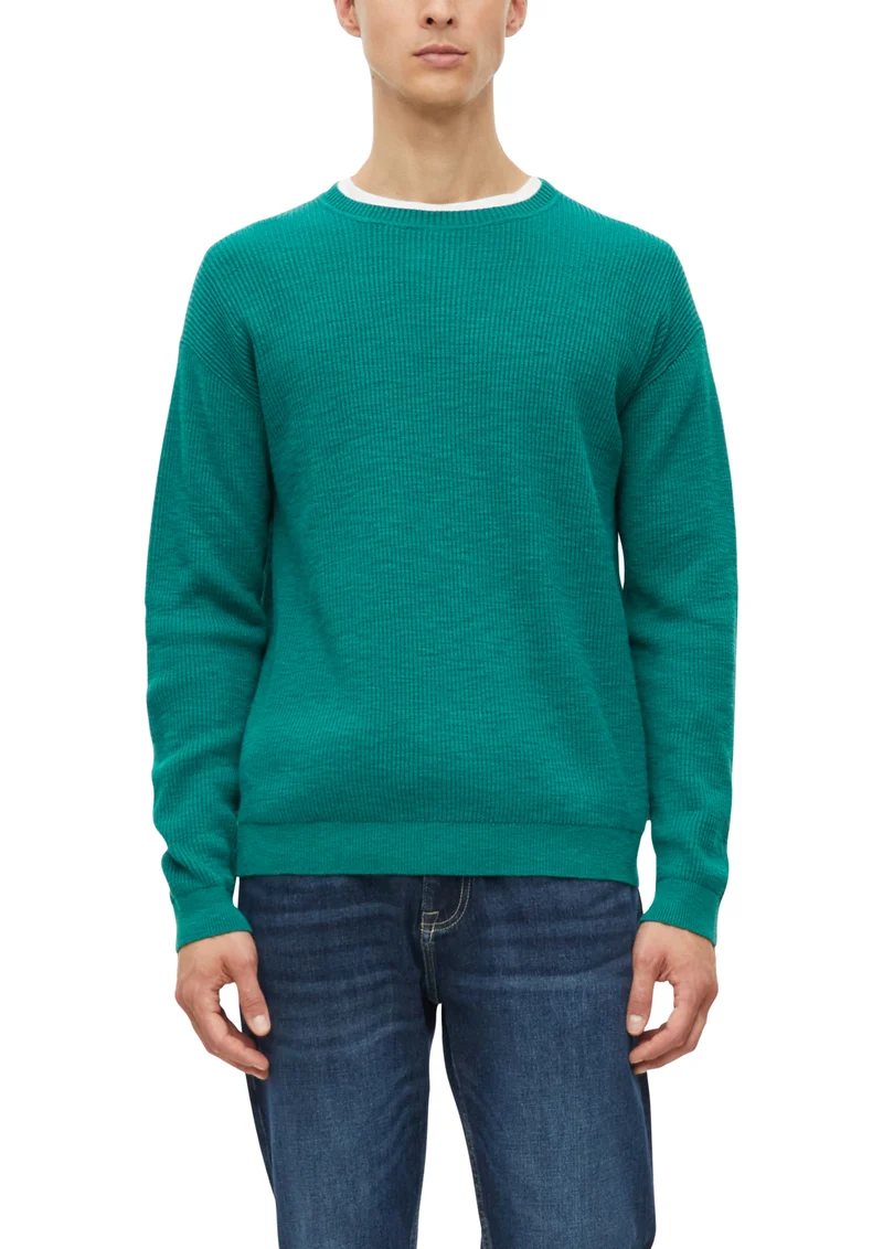 Gerippter Flammgarn-Pullover