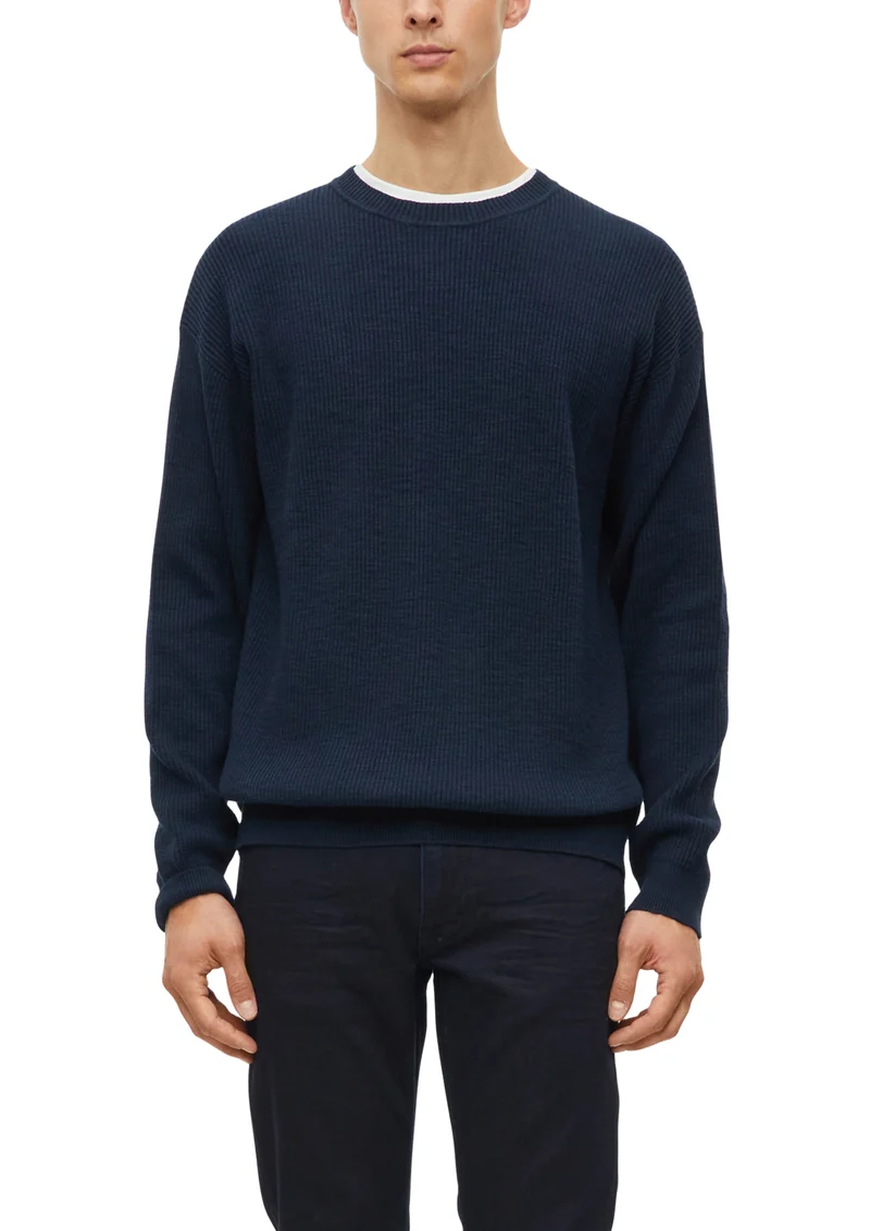 Gerippter Flammgarn-Pullover