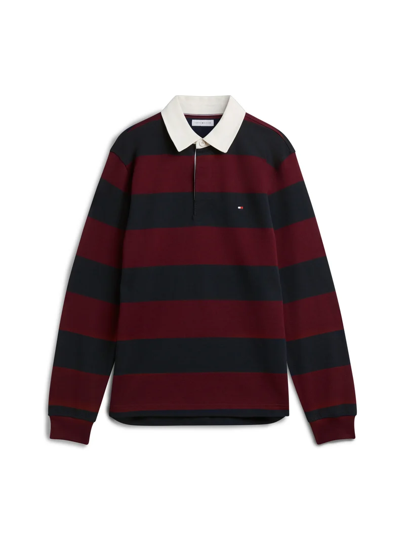 Jersey-Sweatshirt mit Rugby-Streifen
