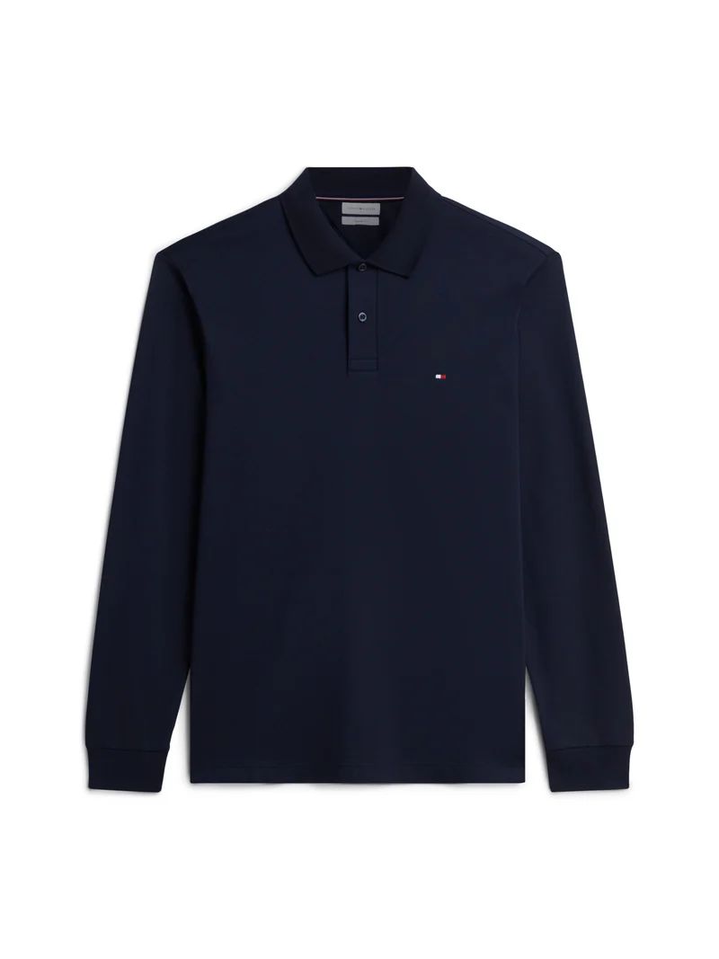 Langarm-Poloshirt mit Liquid-Cotton-Finish