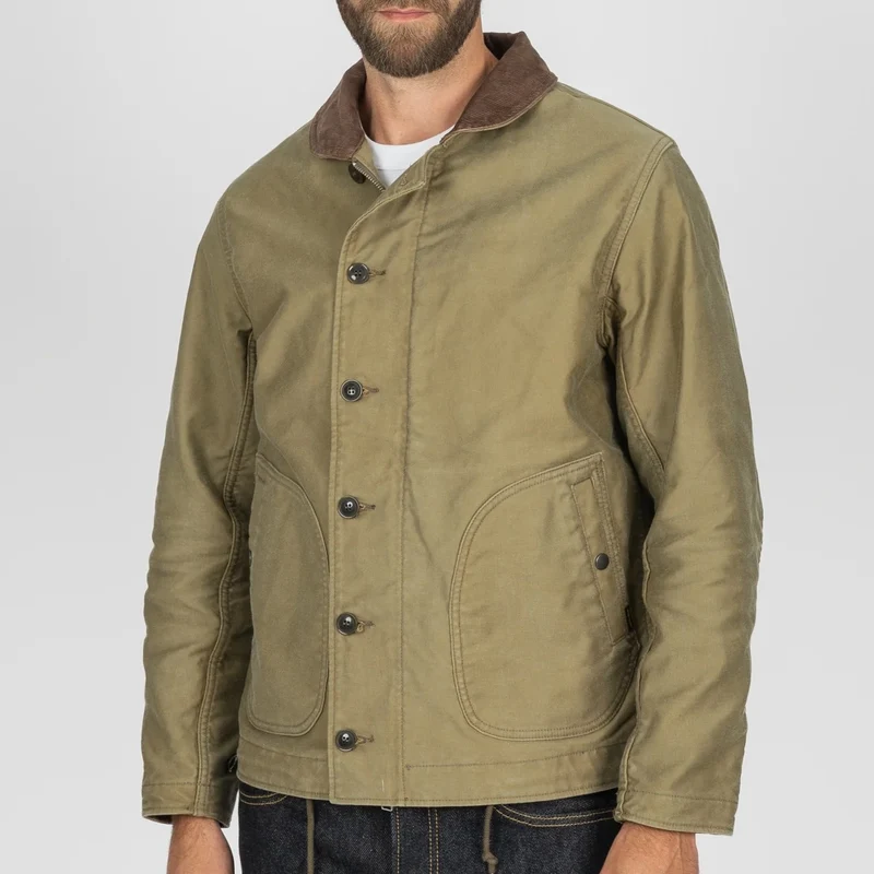 IHM-48-KHA 12 oz. Whipcord Lightweight N1 Deck Jacket Khaki