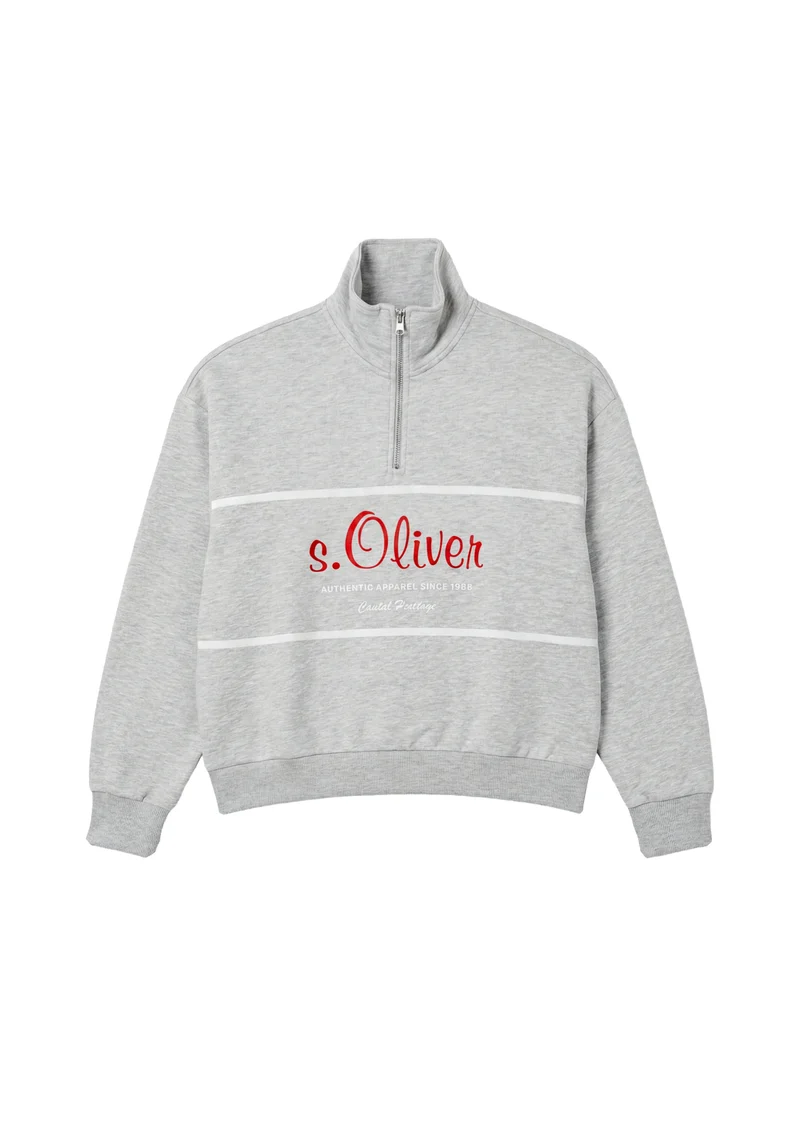 s.Oliver x Heidi Klum: Troyer-Sweatshirt mit Logo
