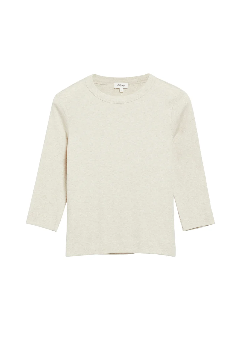 3/4-Arm-Rippshirt im Slim Fit