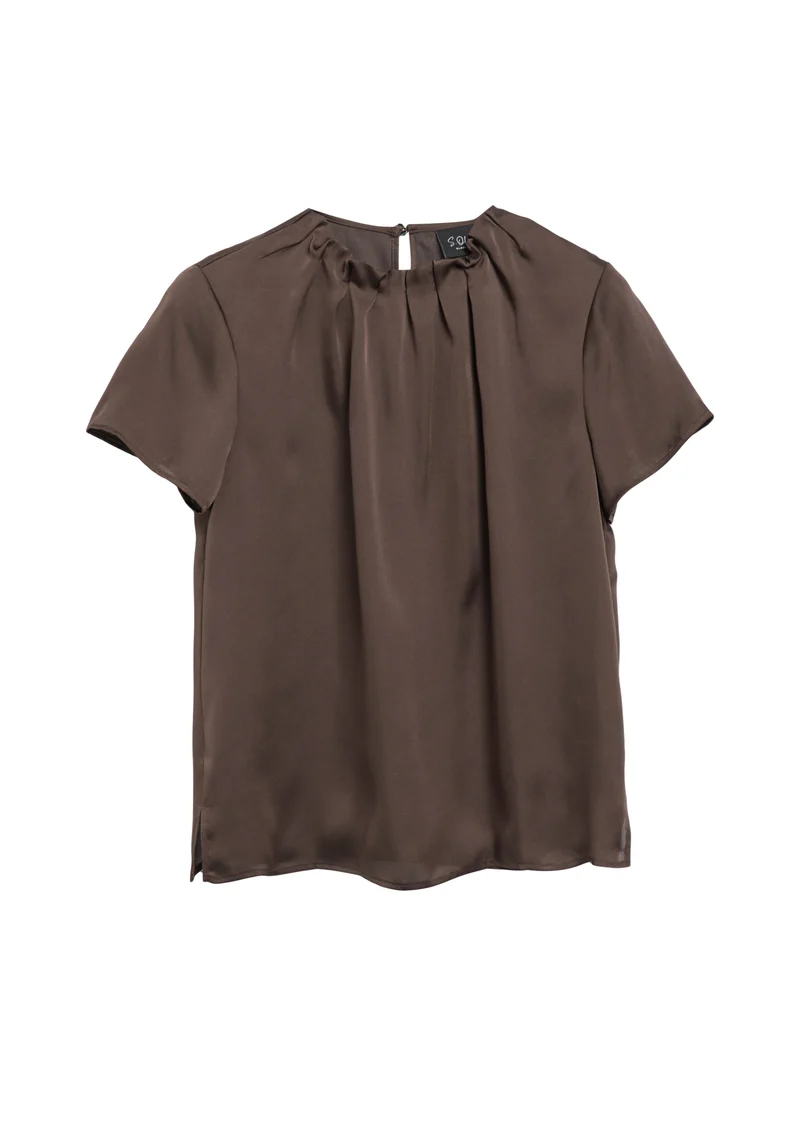 Satinierte Bluse mit Falten-Detail