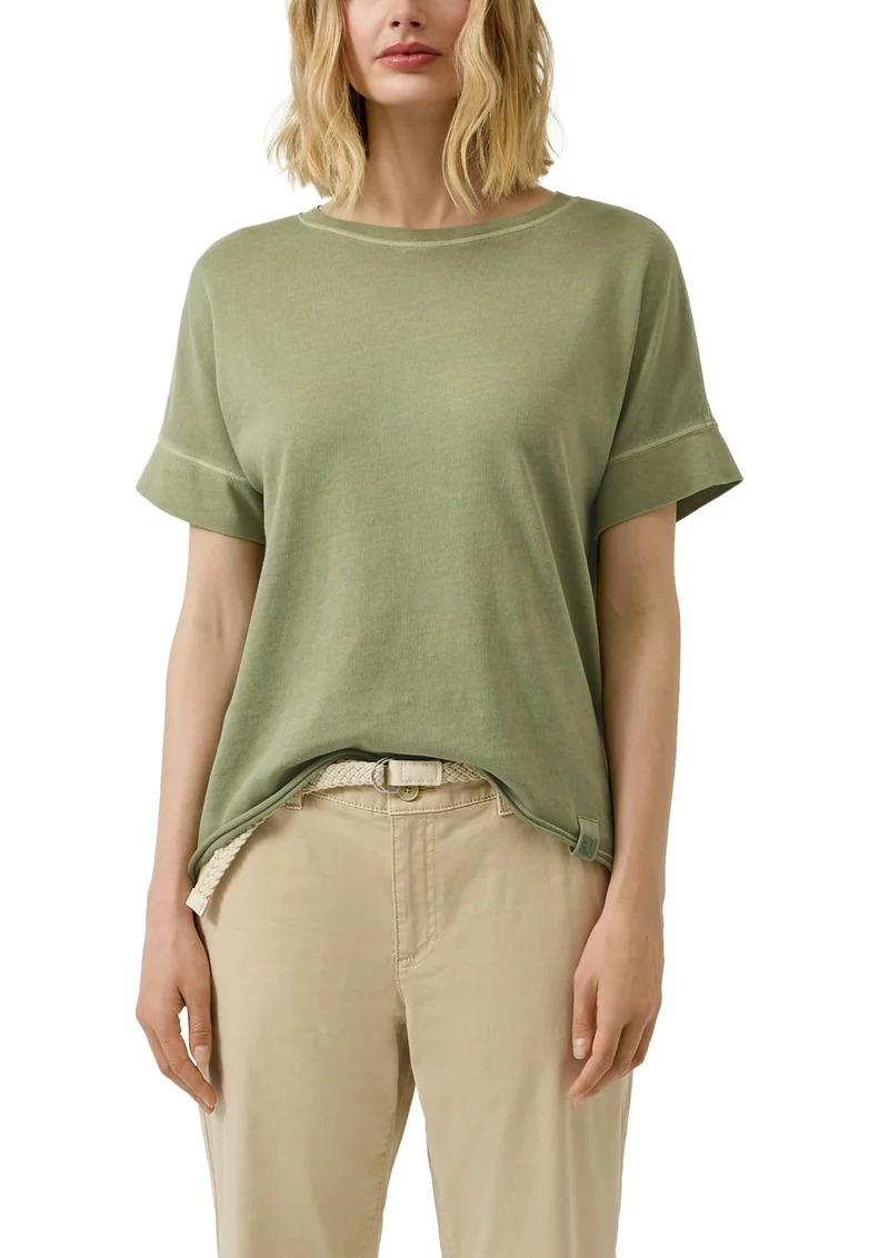 T-Shirt mit offenem Saum