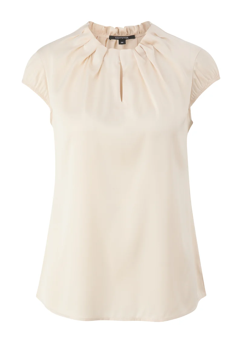 Satinbluse mit Raffung