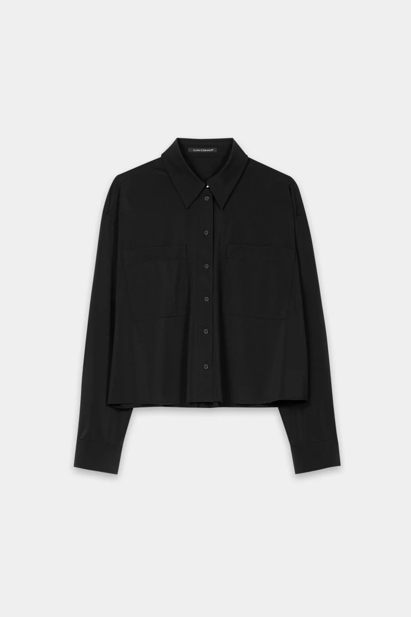 Kastig geschnittene Hemdbluse