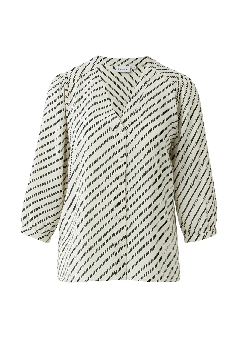 Gemusterte Chiffon-Bluse