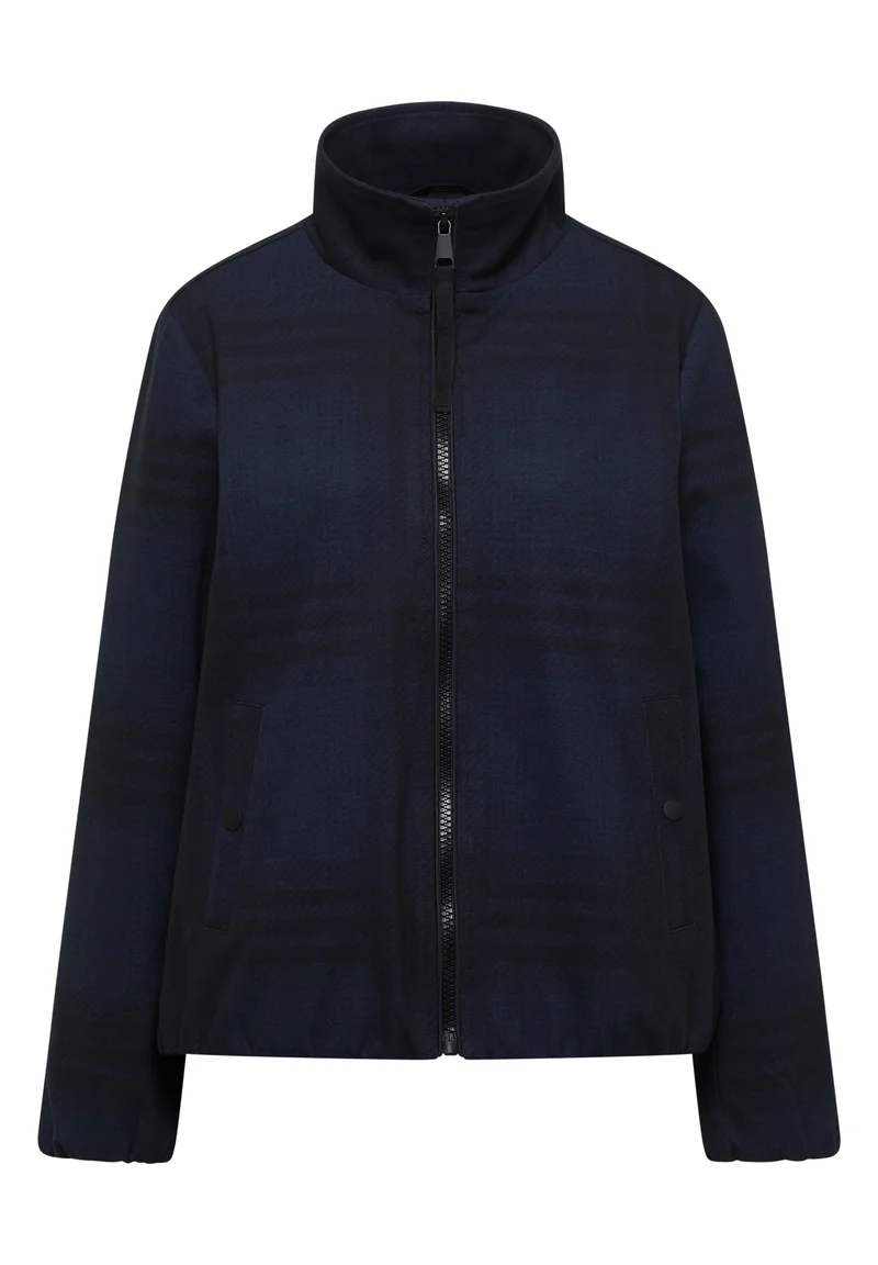 Jacke im Karo-Design mit Wolloptik