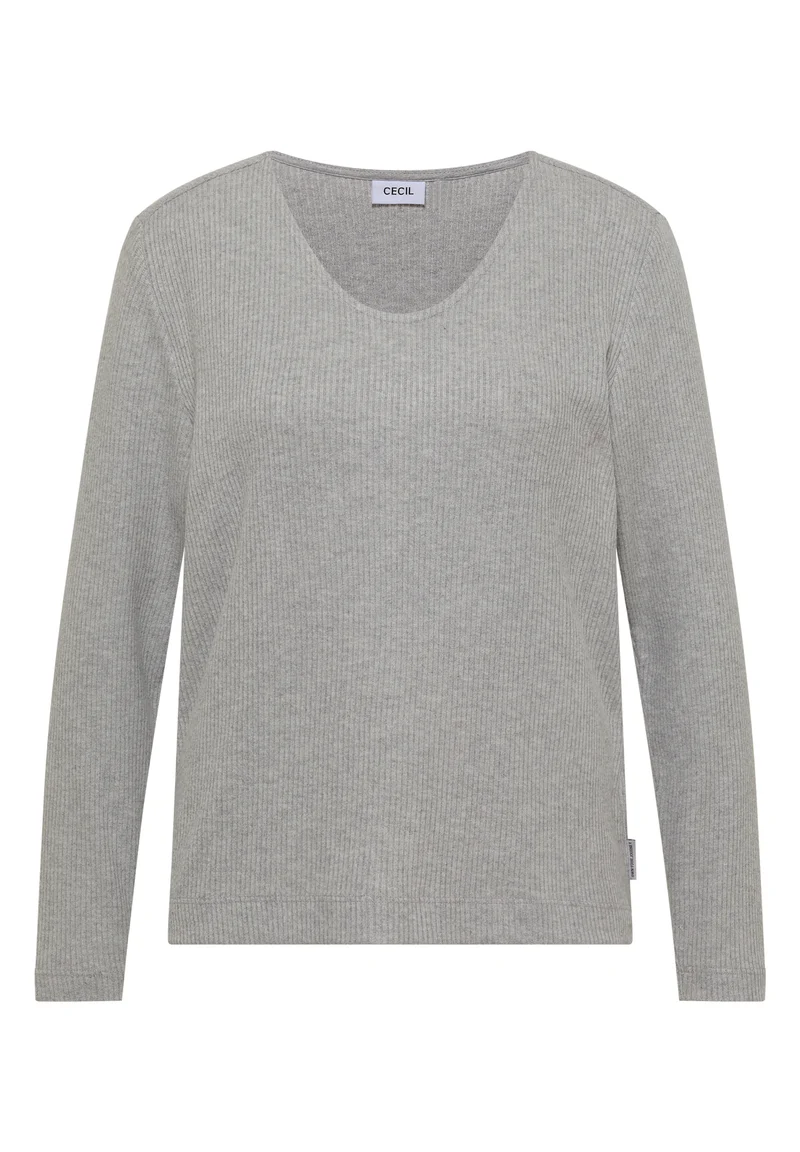 Langarmshirt aus Rippstruktur