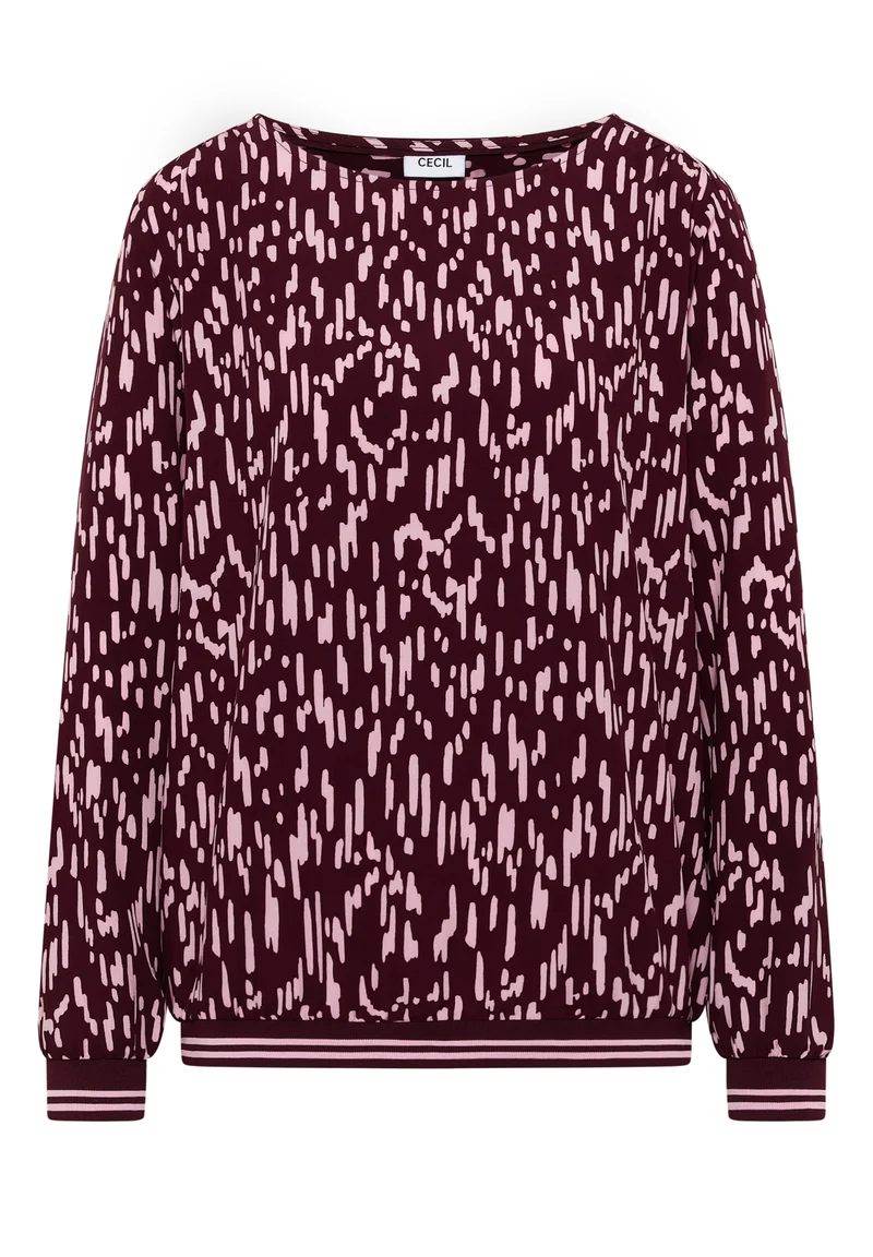 Bluse mit Raffungen und Print