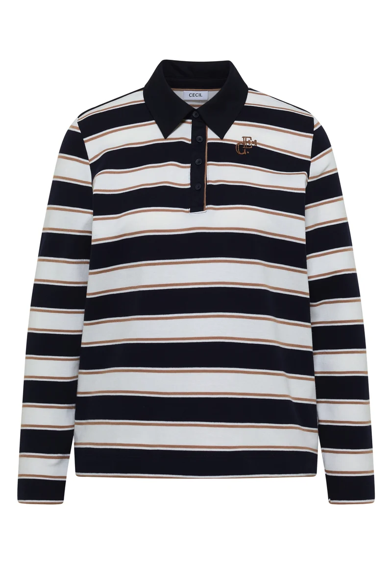 Langarm Poloshirt mit Knöpfen