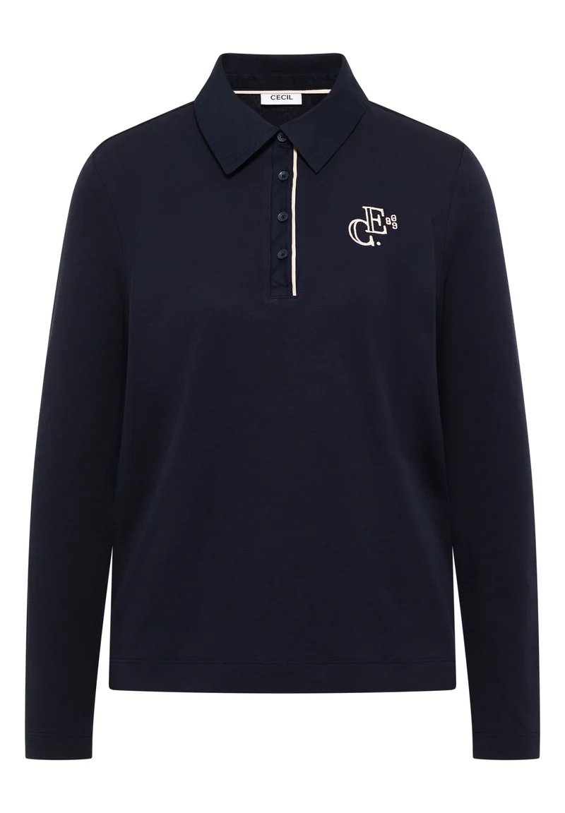 Langarm Poloshirt mit Knöpfen