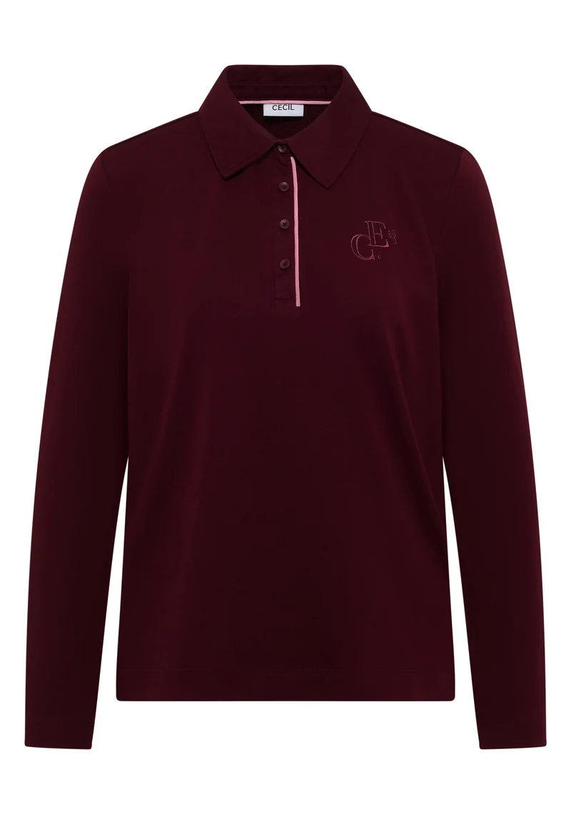 Langarm Poloshirt mit Knöpfen