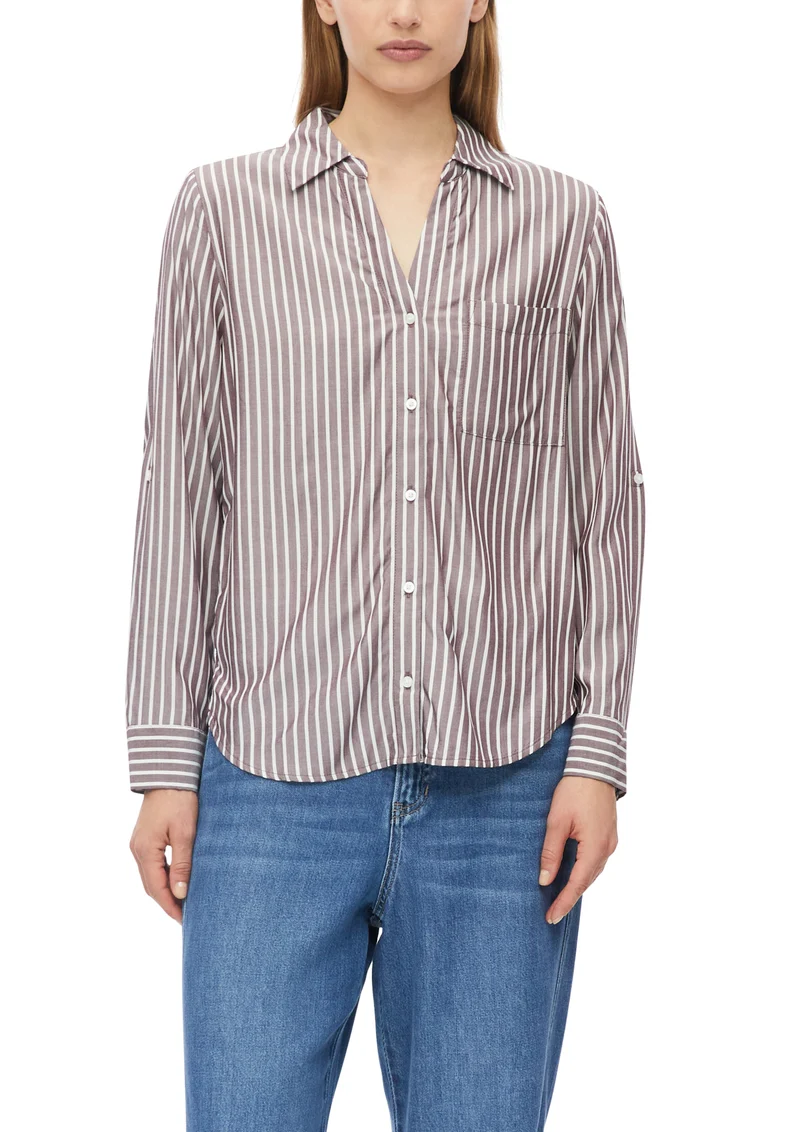 Viskosebluse mit Streifen in Regular Fit