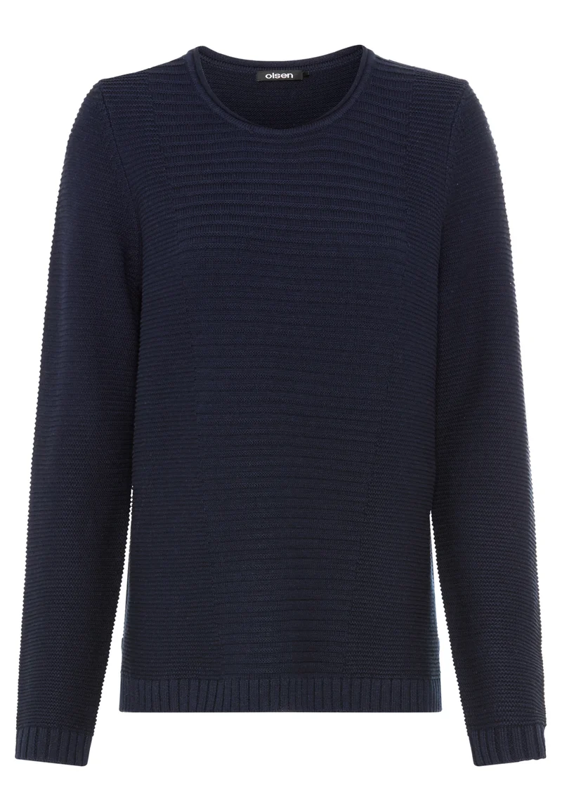 Pullover mit Strukturstrick und Rundhalsausschnitt