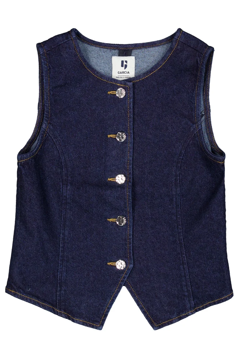 Garcia Denim-Weste mit Recycelter Baumwolle und Knopfverschluss