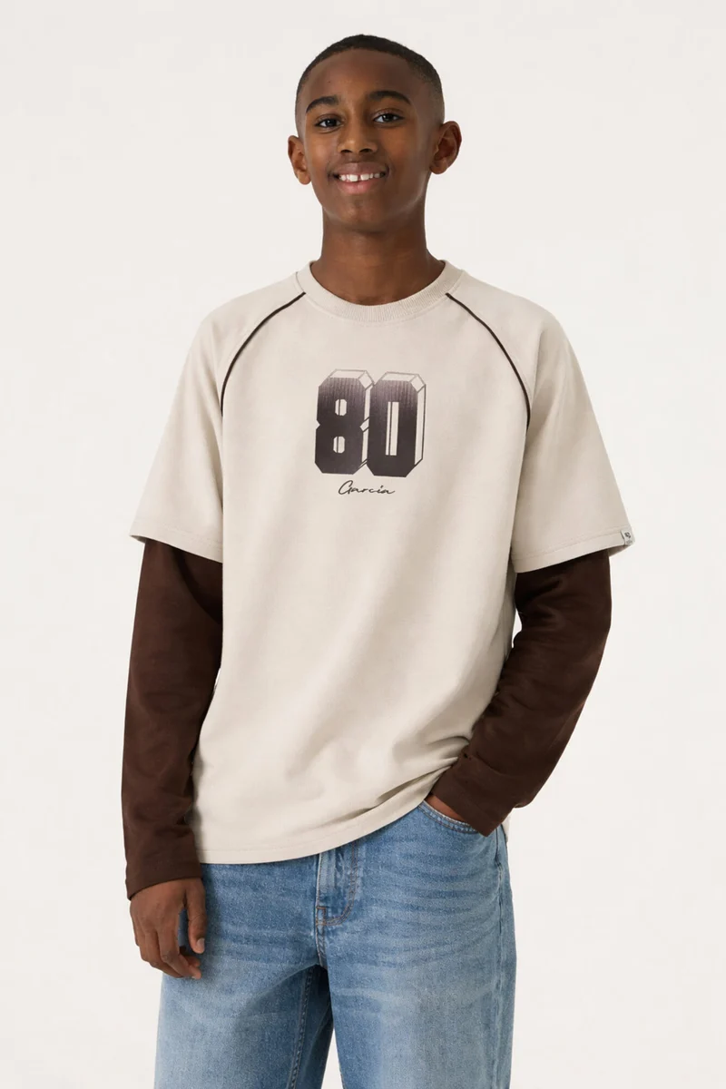 Garcia T-Shirt mit Brust- und Rückenprint