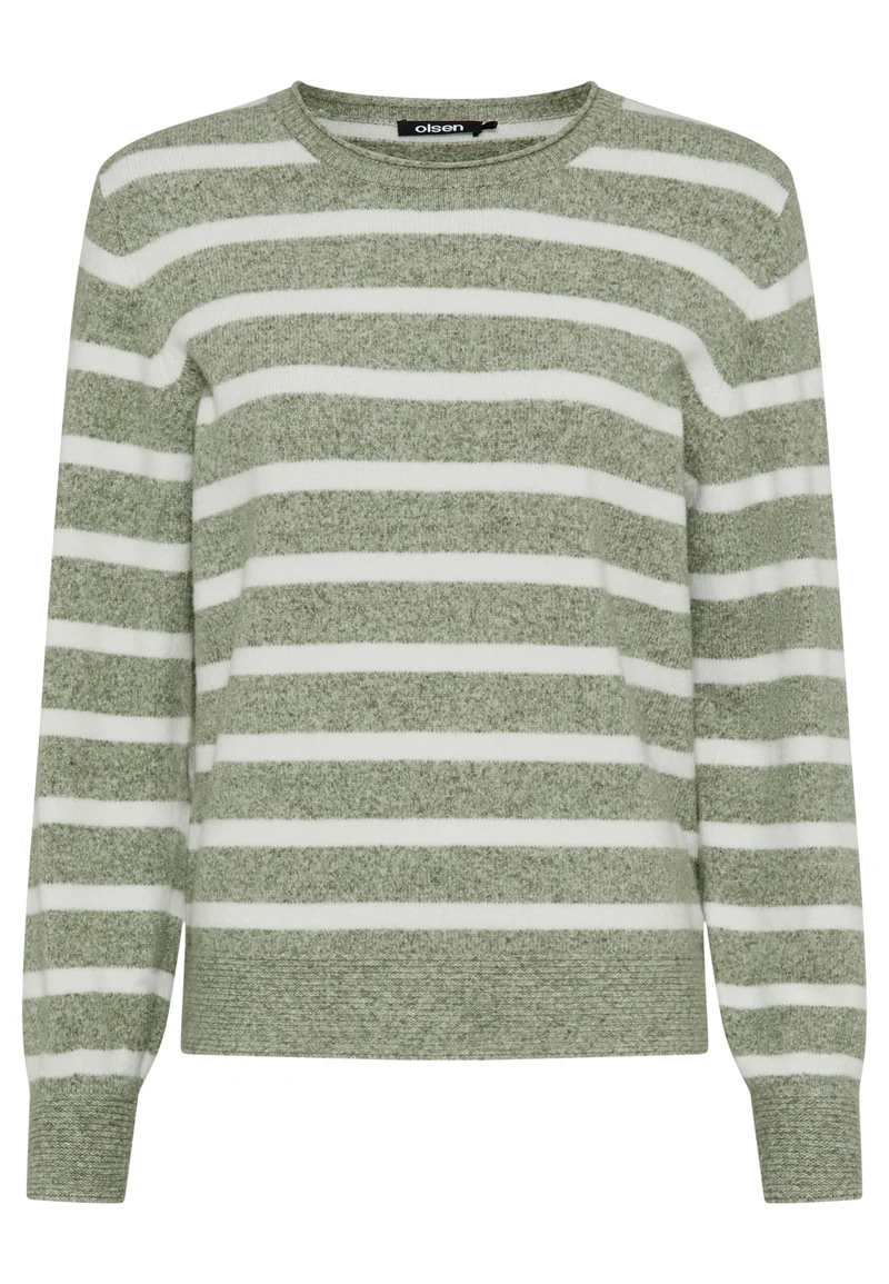 Strickpullover mit Streifenmuster und Fancy-Yarn-Struktur
