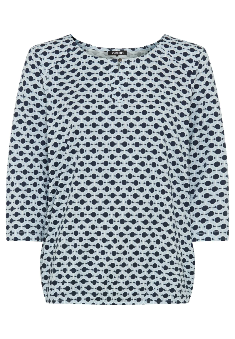 Shirt mit Allover-Dessin und Tunikaausschnitt