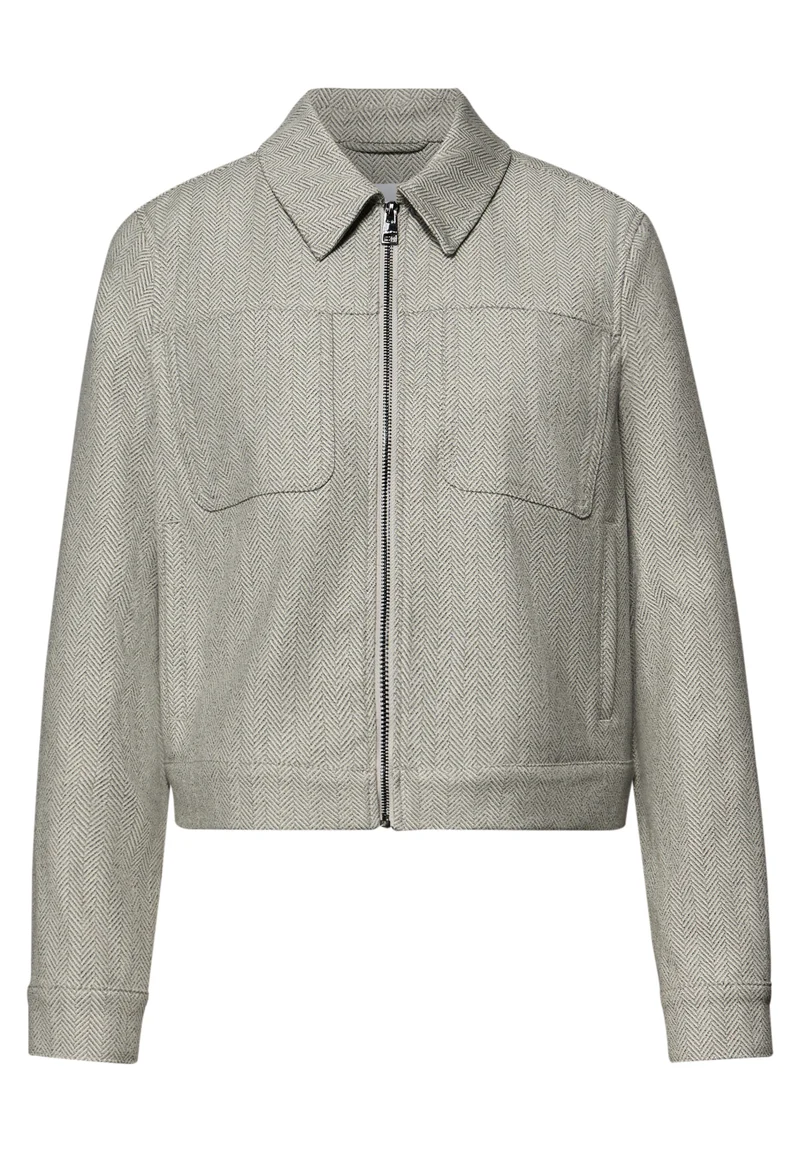 Jacke mit Fischgrätmuster