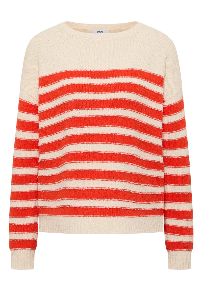 Gestreifter Bouclé Pullover