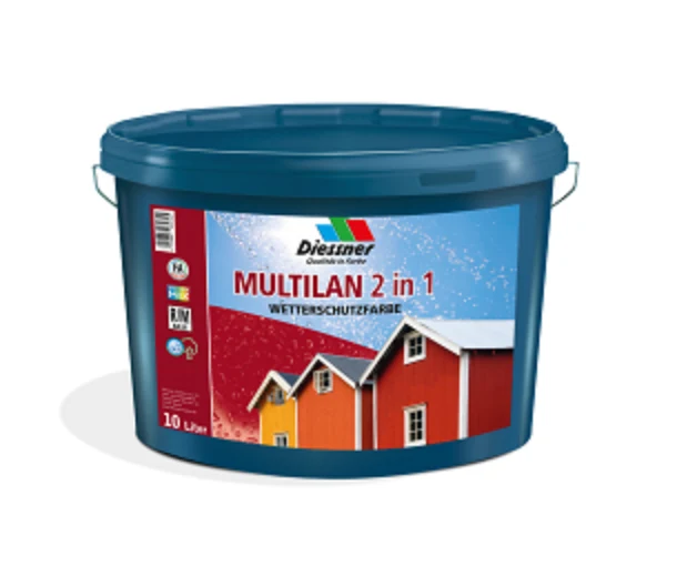 Diessner Multilan 2 in 1 Wetterschutzfarbe 2,5 Liter weiß
