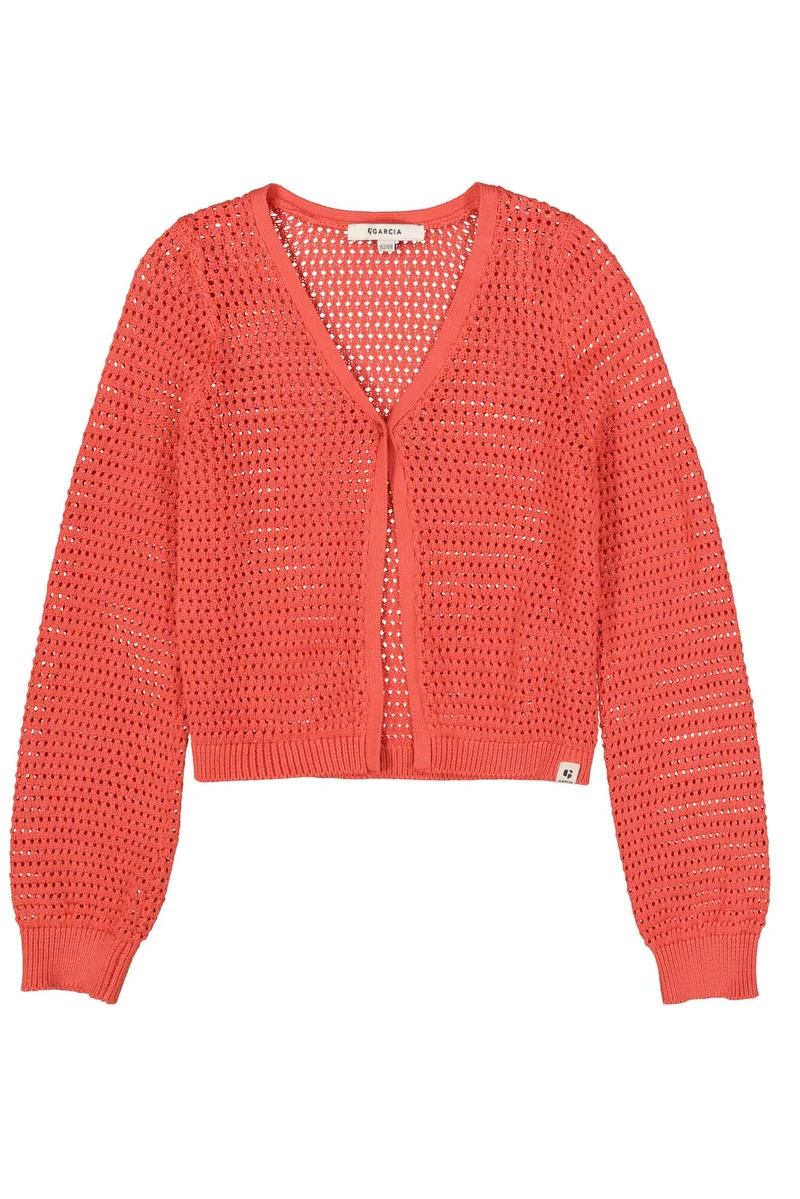 Strickjacke mit Lochmuster