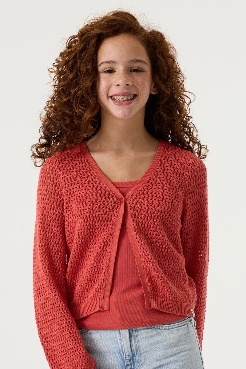 Strickjacke mit Lochmuster