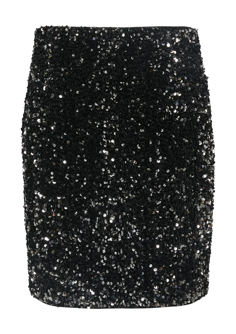 High Waist Minirock mit Pailletten