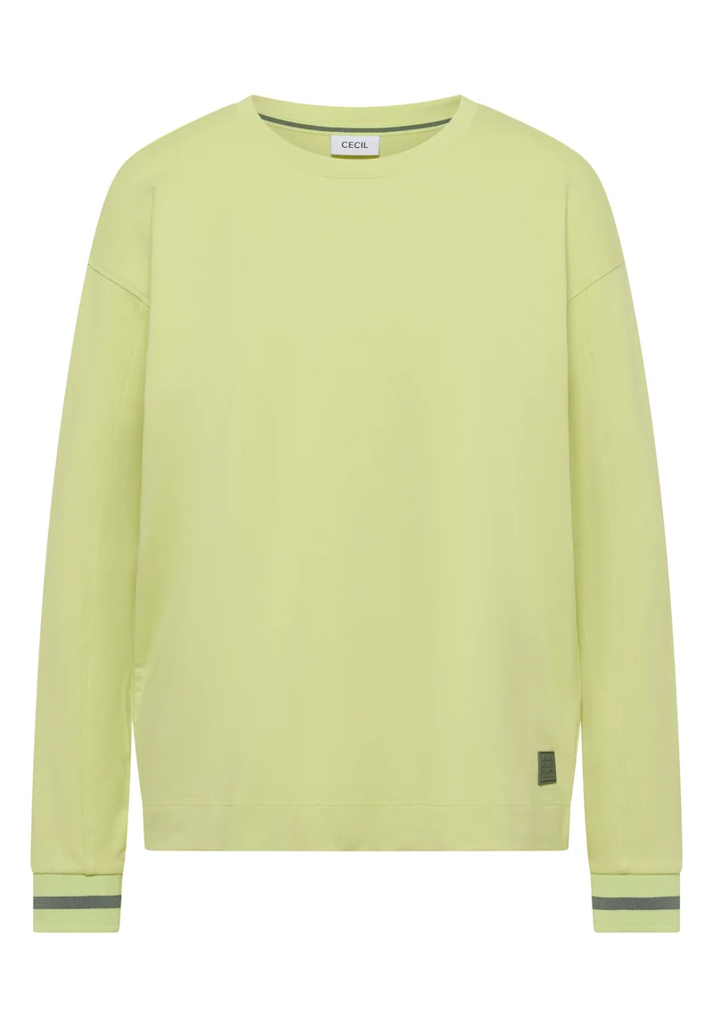 Langarm Shirt mit Rundhals und Streifendetail