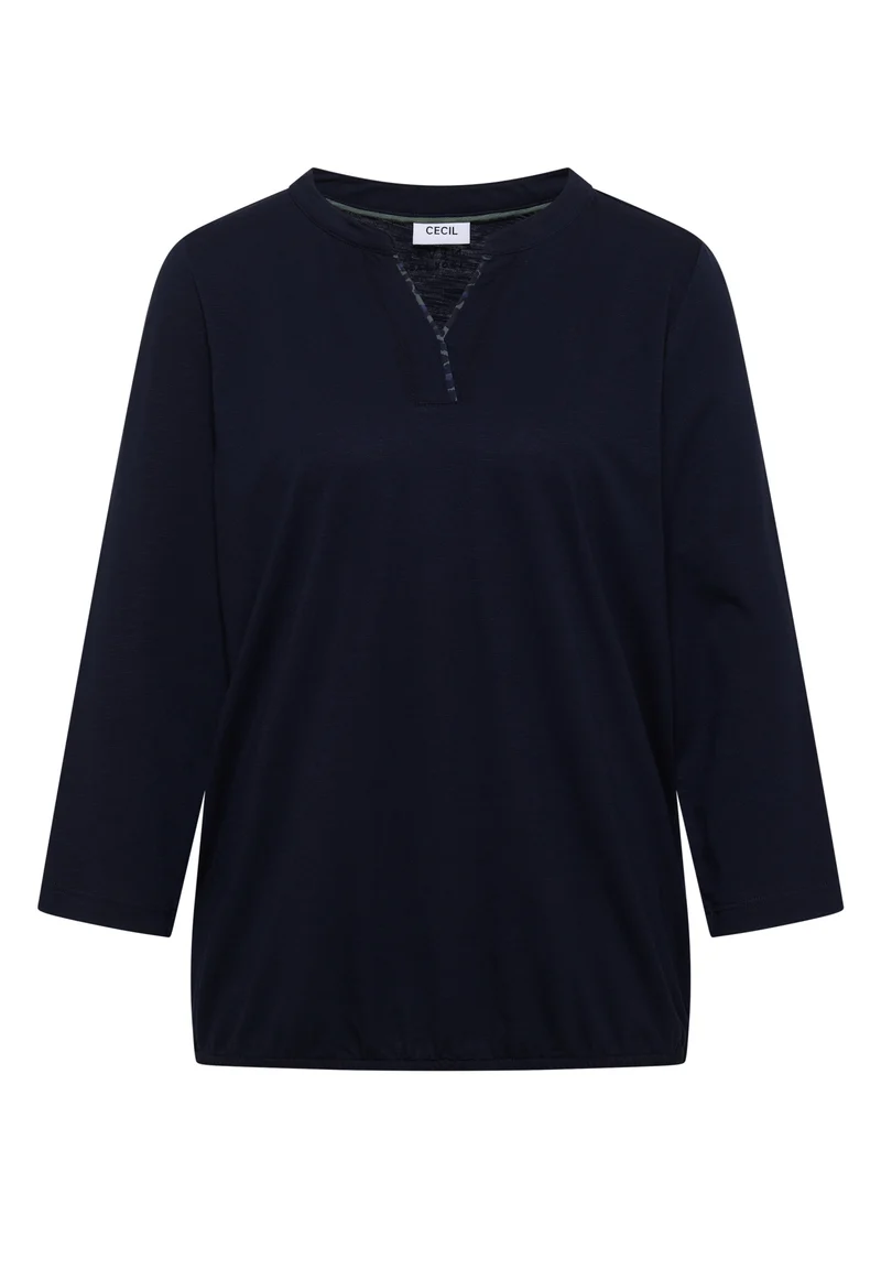 3/4-Arm Shirt mit Split Neck