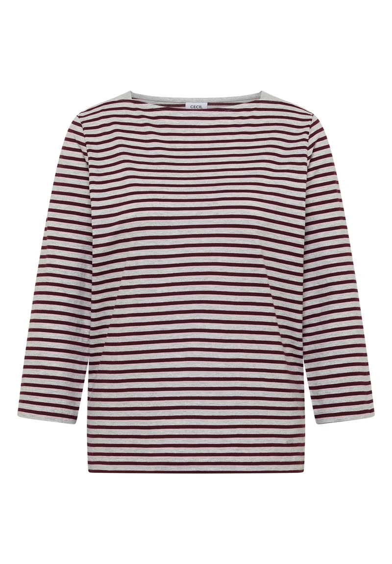 3/4-Arm Shirt mit Boat Neck und Streifen