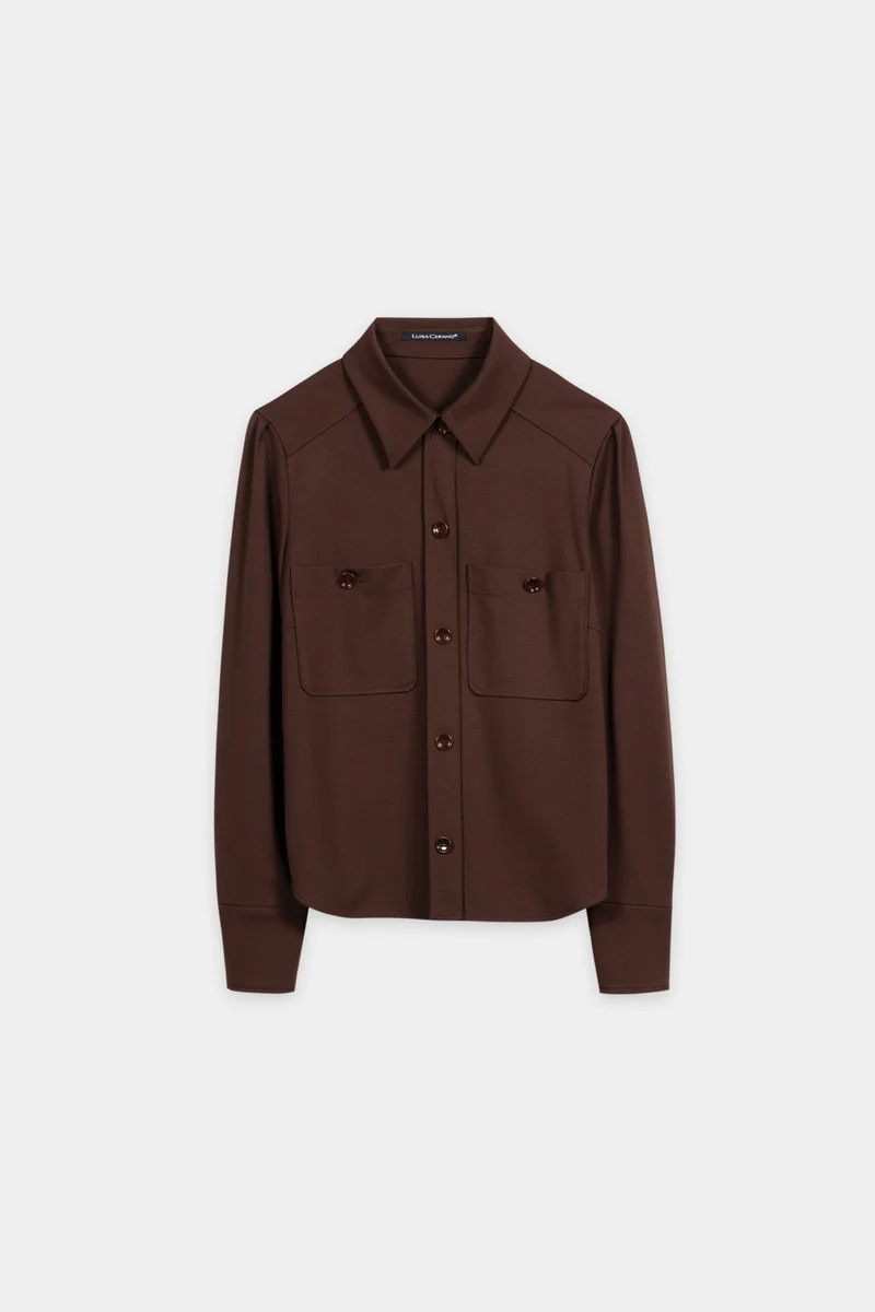Bluse im Hemdjacken-Style mit Pattentaschen
