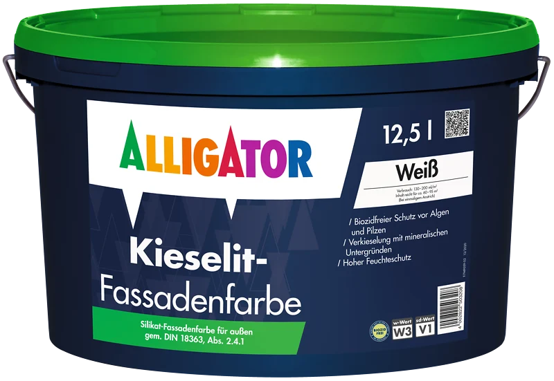Alligator Kieselit-Fassadenfarbe 5 Liter weiß