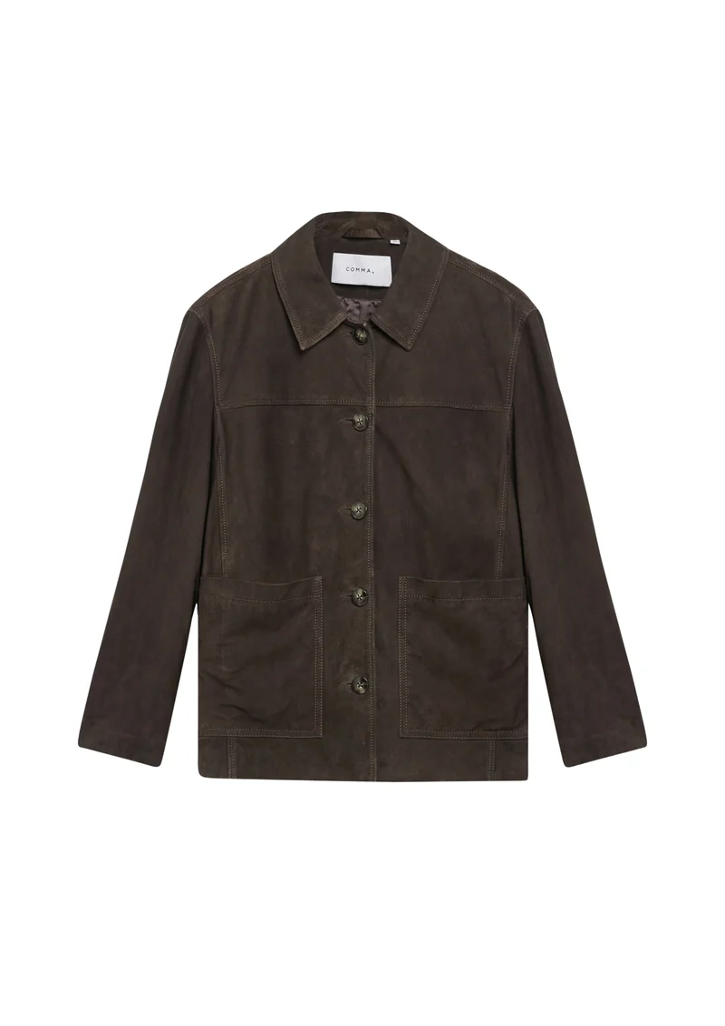 Hemdjacke aus Veloursleder