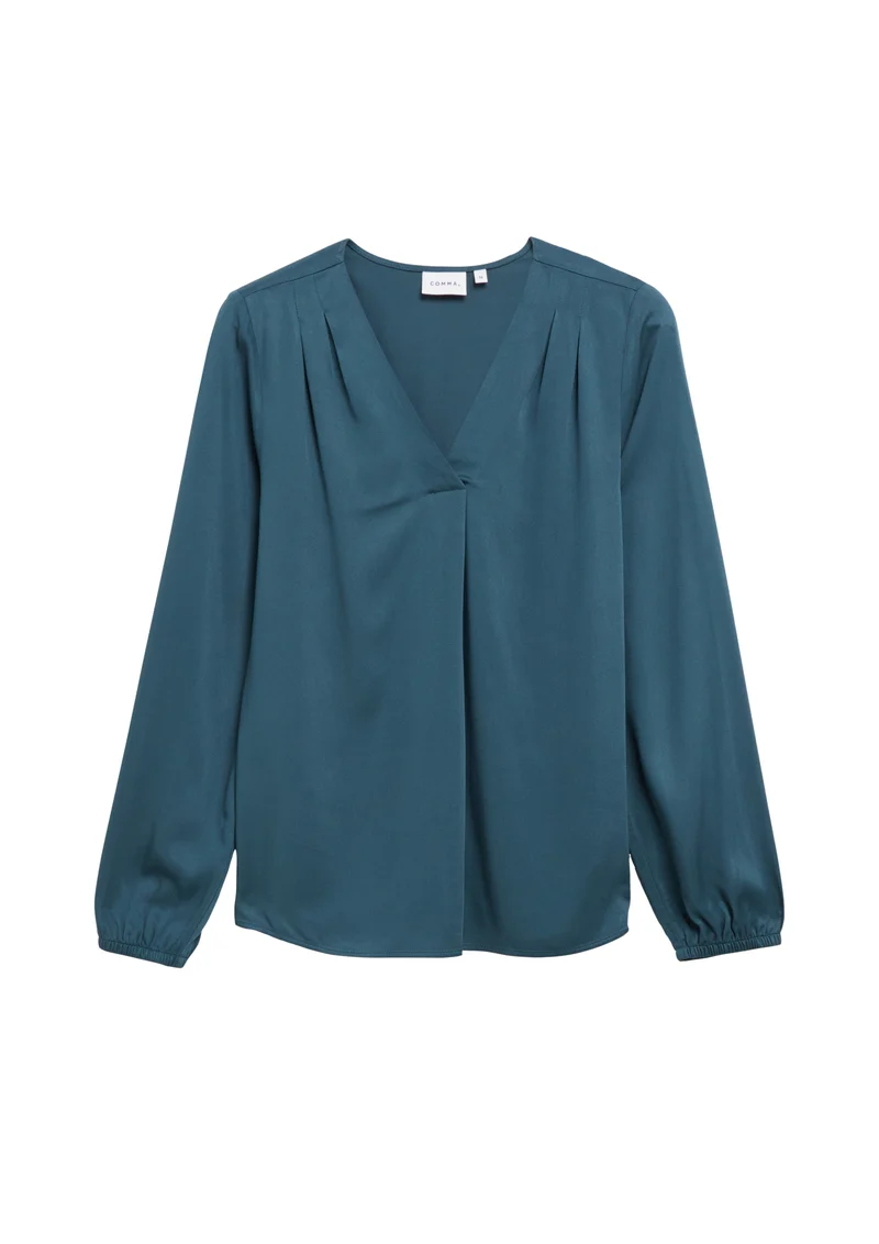 Viskosebluse mit Faltendetails