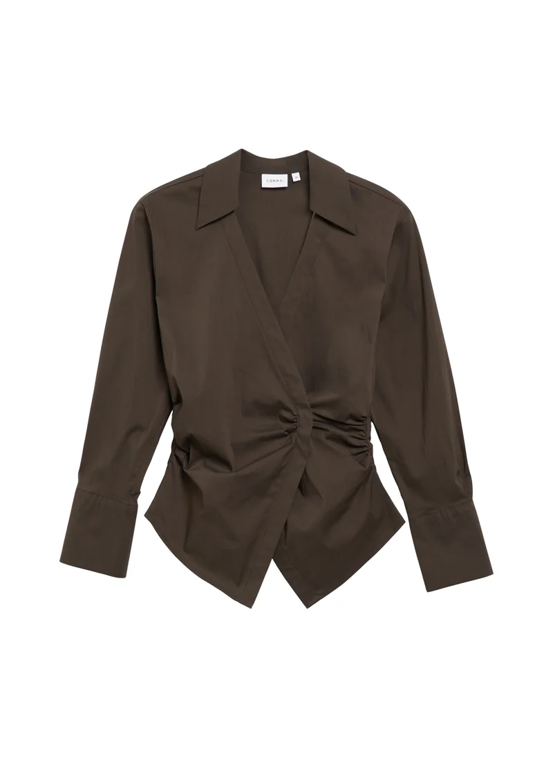 Wickelbluse aus Baumwollpopeline